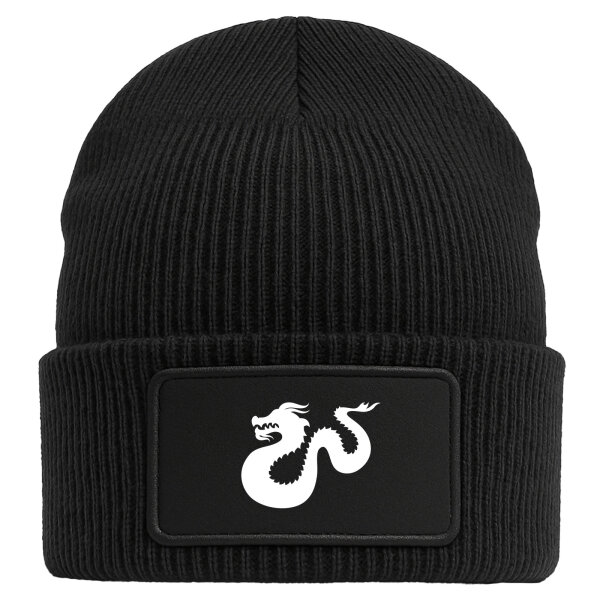 Beanie Dragon Silhouette Black Mütze