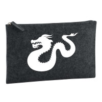 Kulturbeutel Dragon Silhouette 1 Liter Filz Charcoal...