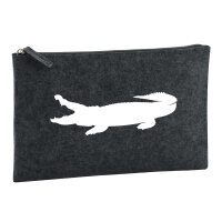 Kulturbeutel Krokodile Silhouette 1 Liter Filz Charcoal...