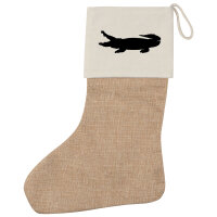 Weihnachtsstrumpf Krokodile Silhouette Beige