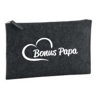 Kulturbeutel Bonus Papa Herz 1 Liter Filz Charcoal...