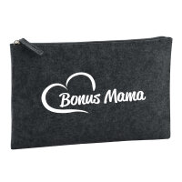 Kulturbeutel Bonus Mama Herz 1 Liter Filz Charcoal...