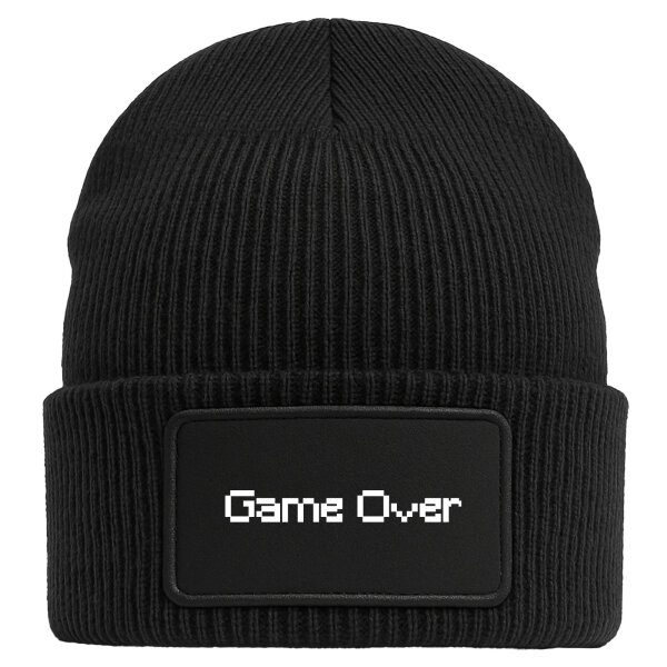 Beanie Game Over Schriftzug Black Mütze