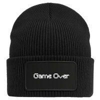 Beanie Game Over Schriftzug Black Mütze