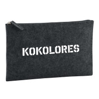 Kulturbeutel Kokolores Schriftzug 1 Liter Filz Charcoal Kosmetiktasche