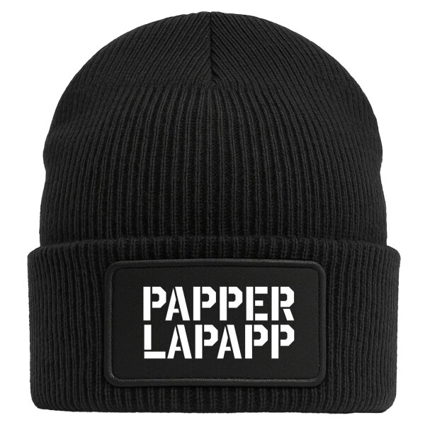 Beanie Papperlapapp Schriftzug Black Mütze
