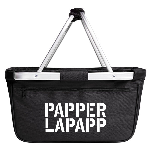 Einkaufskorb faltbar Papperlapapp Schriftzug 20 Liter Tragekorb Black