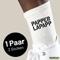 Socken Papperlapapp Schriftzug Größe 37/46 White Motiv Tennissocken