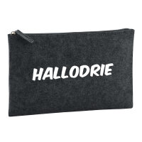 Kulturbeutel Hallodrie Schriftzug 1 Liter Filz Charcoal...