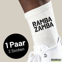 Socken Rambazamba Schriftzug Größe 37/46 White Motiv Tennissocken