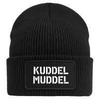 Beanie Kuddelmuddel Schriftzug Black Mütze