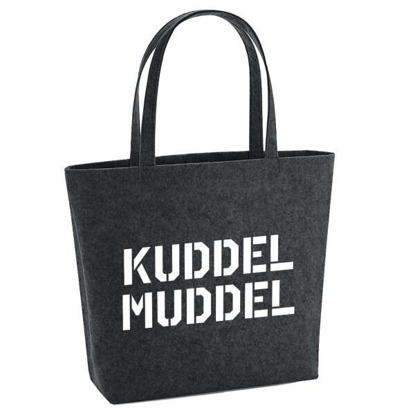 Filzshopper Kuddelmuddel Schriftzug 22 Liter Filztasche