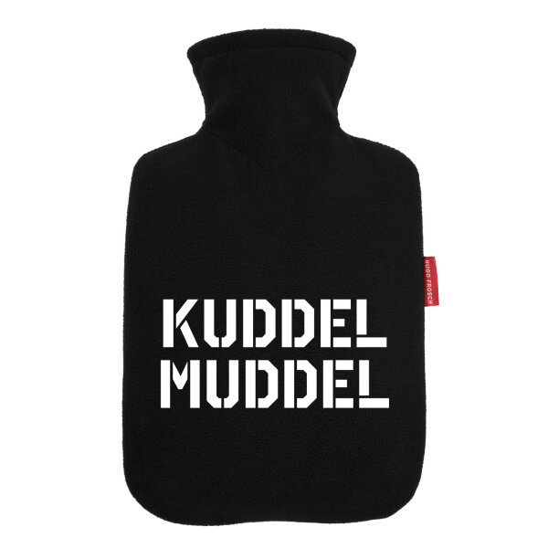 Wärmflasche Kuddelmuddel Schriftzug
