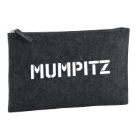 Kulturbeutel Mumpitz Schriftzug 1 Liter Filz Charcoal...