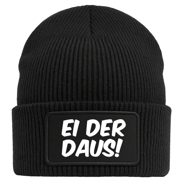 Beanie Ei der Daus Schriftzug Black Mütze