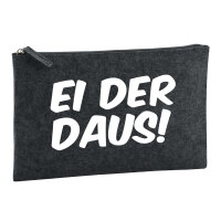 Kulturbeutel Ei der Daus Schriftzug 1 Liter Filz Charcoal...