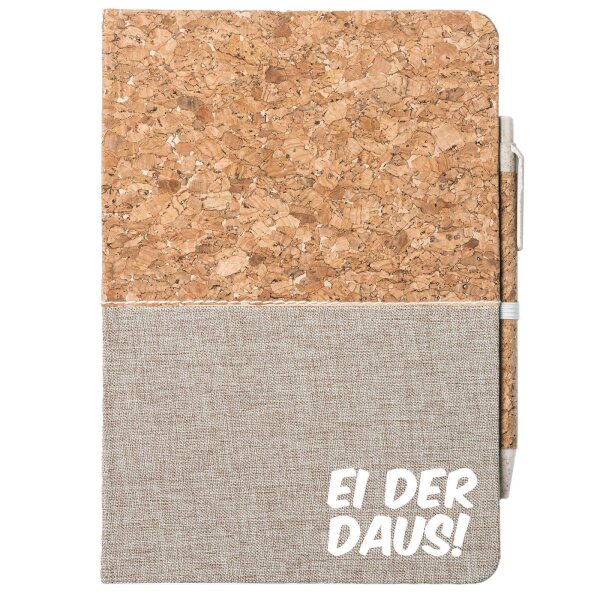 Notizbuch A5 Ei der Daus Schriftzug 80 Blatt inkl. Kugelschreiber
