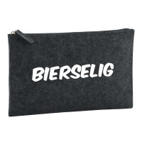 Kulturbeutel Bierselig Schriftzug 1 Liter Filz Charcoal...