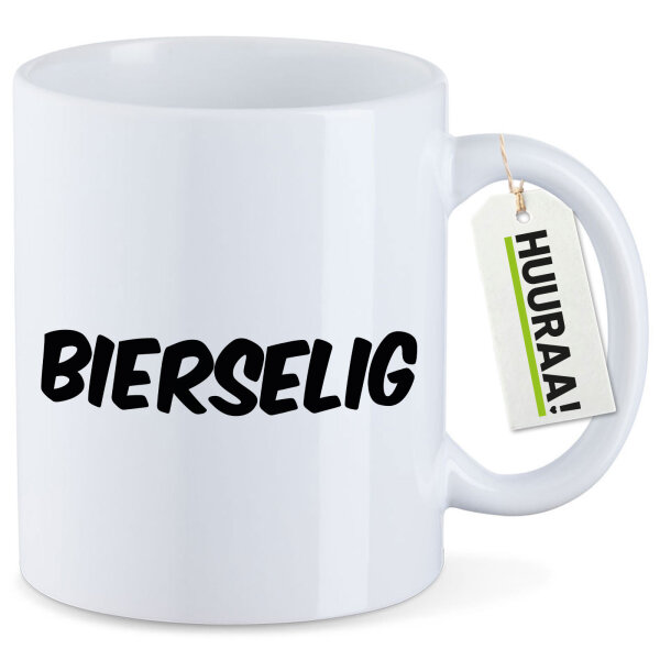 Kaffeetasse Bierselig Schriftzug 330ml