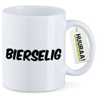 Kaffeetasse Bierselig Schriftzug 330ml