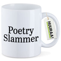 Kaffeetasse Poetry Slammer Schriftzug 330ml