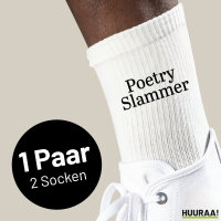 Socken Poetry Slammer Schriftzug Größe 37/46 White Motiv Tennissocken