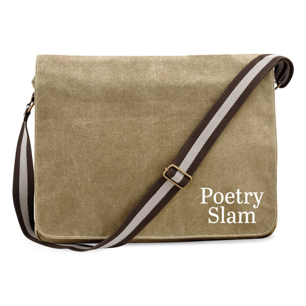 Umhängetasche Poetry Slam Schriftzug 14 Liter