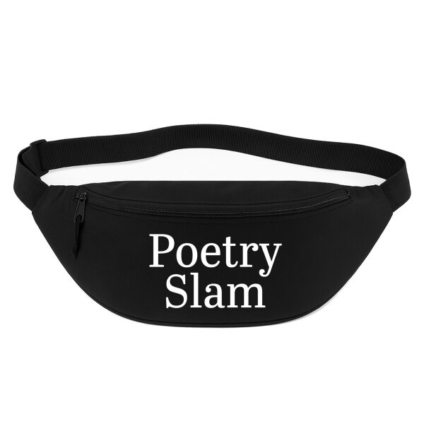 Bauchtasche Poetry Slam Schriftzug 2,5 Liter Black Crossbody Bag
