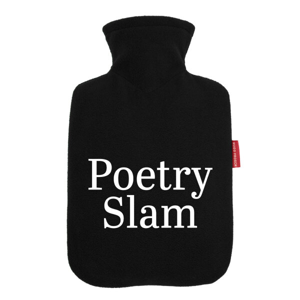 Wärmflasche Poetry Slam Schriftzug