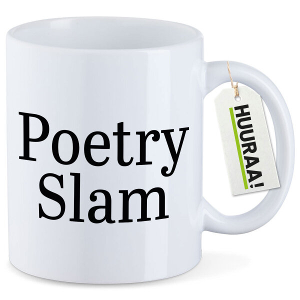 Kaffeetasse Poetry Slam Schriftzug 330ml