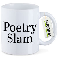 Kaffeetasse Poetry Slam Schriftzug 330ml