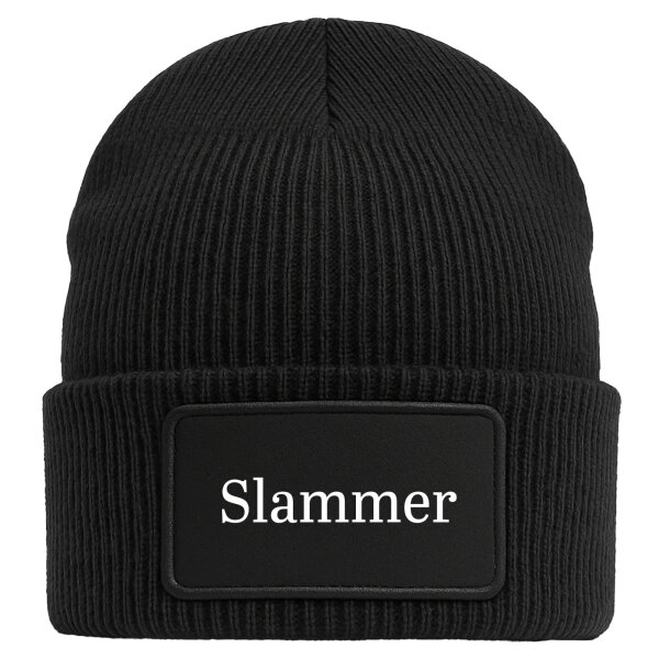Beanie Slammer Schriftzug Black Mütze