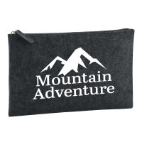 Kulturbeutel Mountain Adventure Berge 1 Liter Filz Charcoal Kosmetiktasche