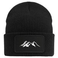 Beanie Berg Silhouette Mountain Black Mütze