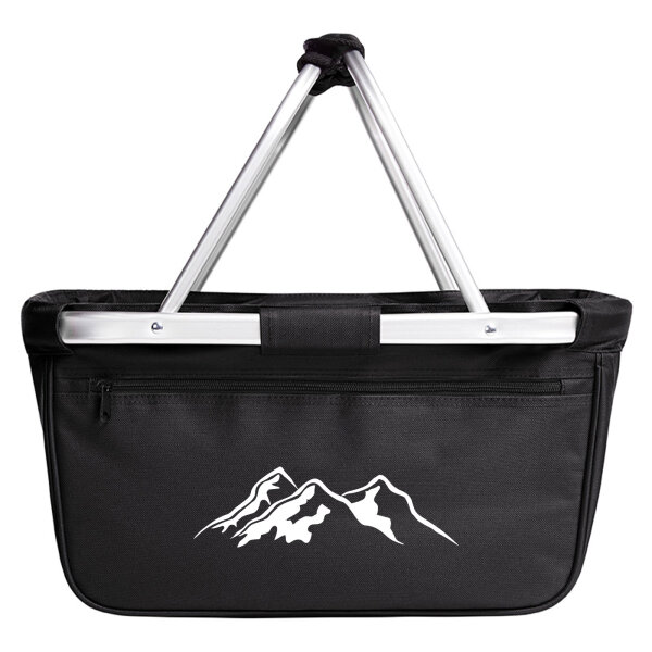 Einkaufskorb faltbar Berg Silhouette Mountain 20 Liter Tragekorb Black