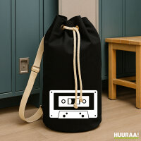 Seesack Kassette Tape 20 Liter Rucksack Black
