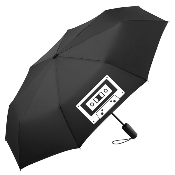 Regenschirm Kassette Tape 98cm Schwarz