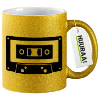 Glitzertasse Kassette Tape 330ml