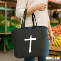 Filzshopper Kreuz Christentum 22 Liter Filztasche