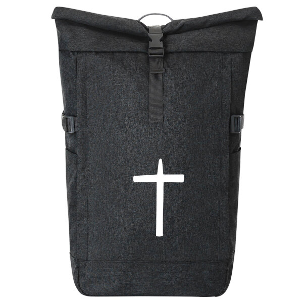 Kurierrucksack Kreuz Christentum 30-44 Liter Black Melange