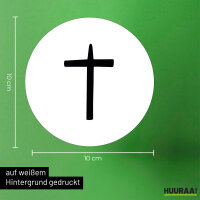 Aufkleber Kreuz Christentum 10cm Sticker