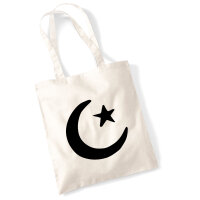 Jutebeutel Halbmond und Stern Islam 10 Liter