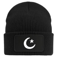 Beanie Halbmond und Stern Islam Black Mütze
