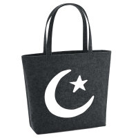 Filzshopper Halbmond und Stern Islam 22 Liter Filztasche
