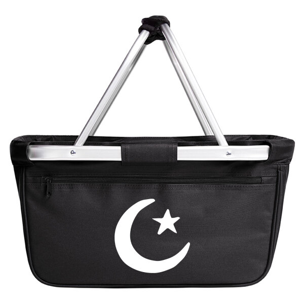 Einkaufskorb faltbar Halbmond und Stern Islam 20 Liter Tragekorb Black