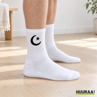Unisex Socken Halbmond und Stern Islam Baumwolle