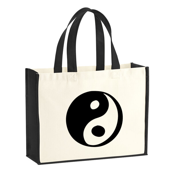 Jutetasche Yin und Yang Taoismus 21 Liter Black