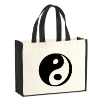 Jutetasche Yin und Yang Taoismus 21 Liter Black