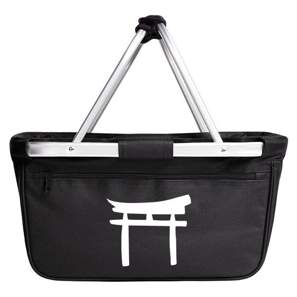Einkaufskorb faltbar Torii Shintoismus 20 Liter Tragekorb Black