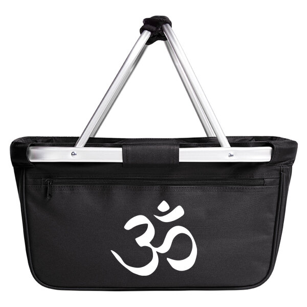 Einkaufskorb faltbar Yoga-Om Symbol 20 Liter Tragekorb Black